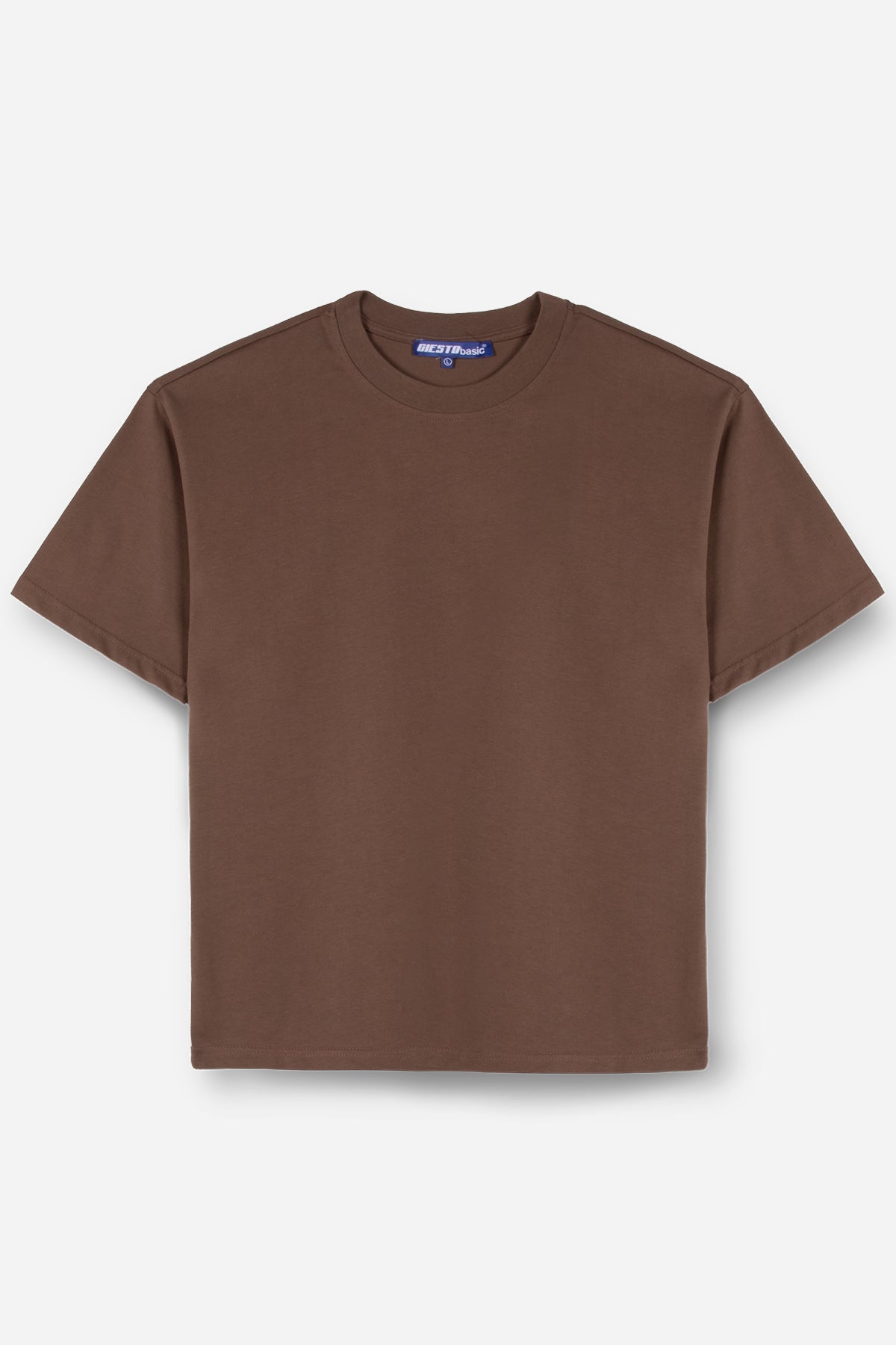 BASIC KISA KOL T-SHIRT - KAHVERENGİ