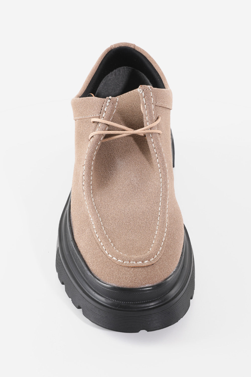 TOP STITCHED LACEUP SUEDE SHOES